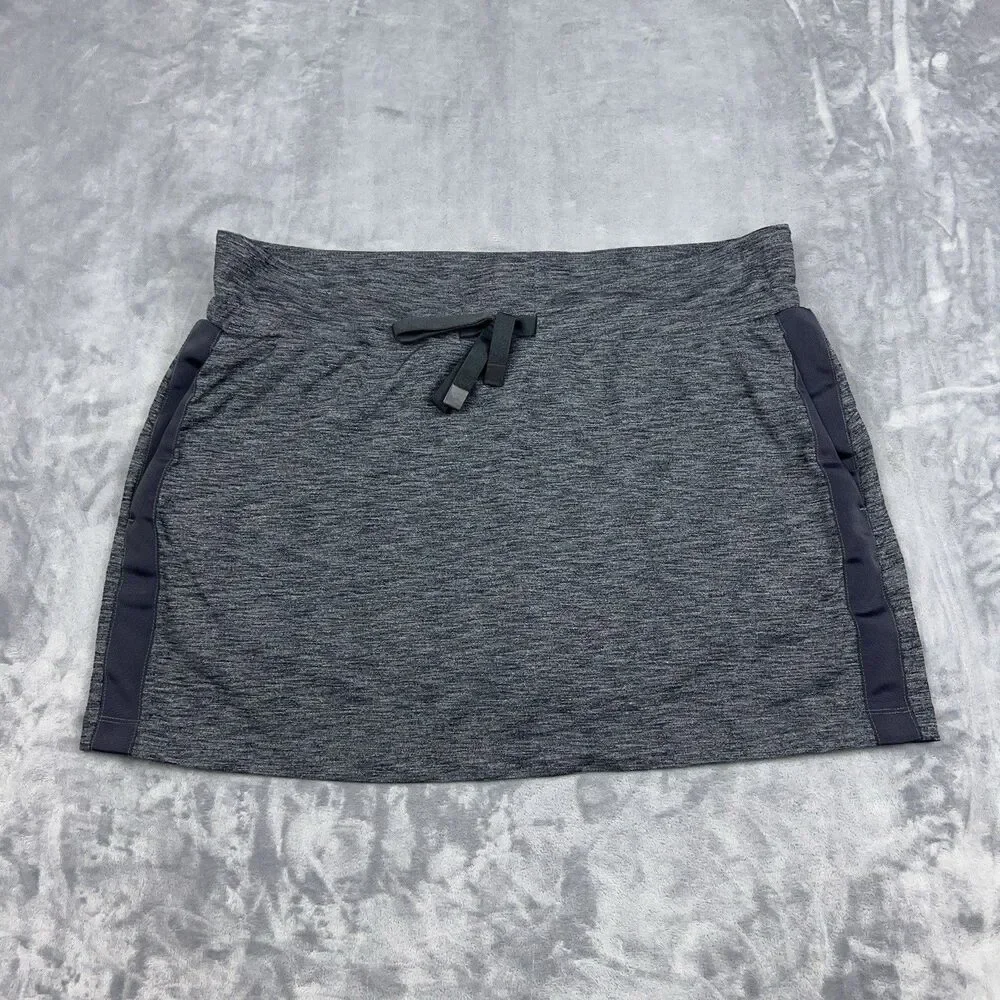 Athleta Metro Downtown Skort Womens Size XL Heathered Gray Pockets Tennis Golf